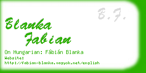 blanka fabian business card