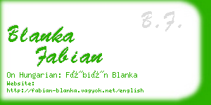 blanka fabian business card